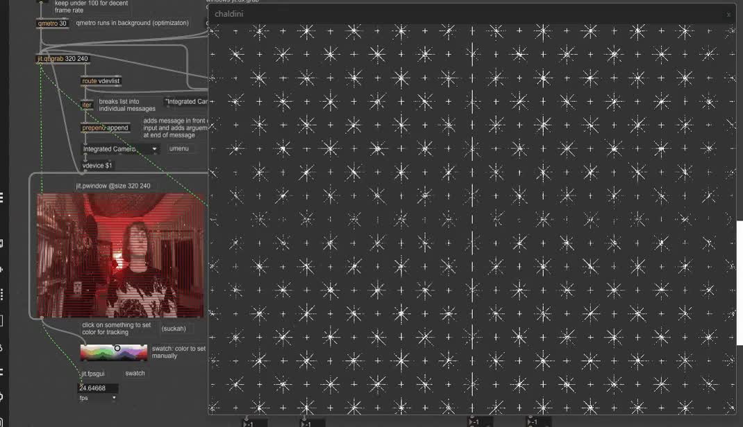 Pretty colored sand simulation with webcam control #max #msp #maxmsp #jitter