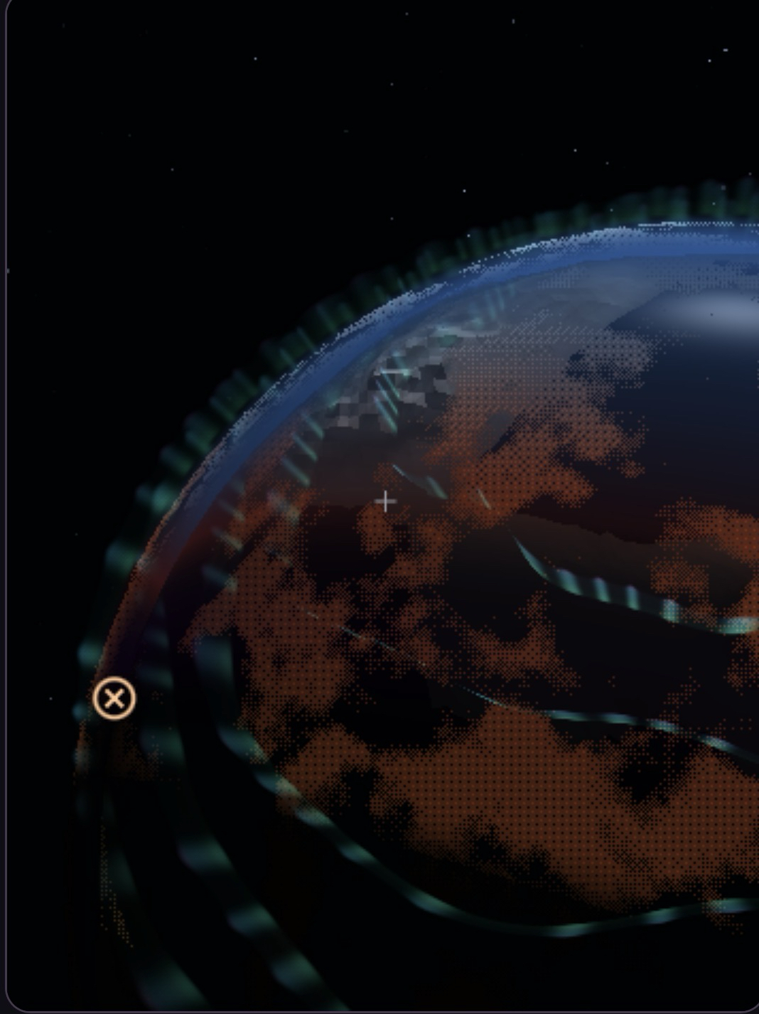 An earthlike planet with aurora effects